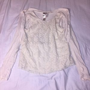 Belle du Jour White Long-Sleeve w/ Floral Details